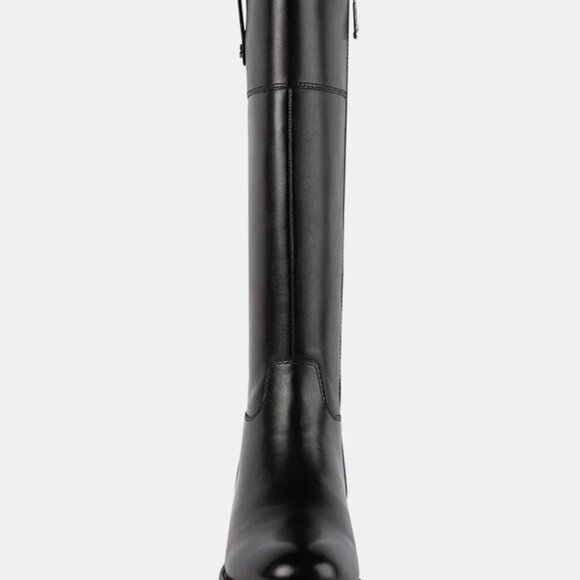 Black Leather Over the Knee Boots - Picture 3 of 13